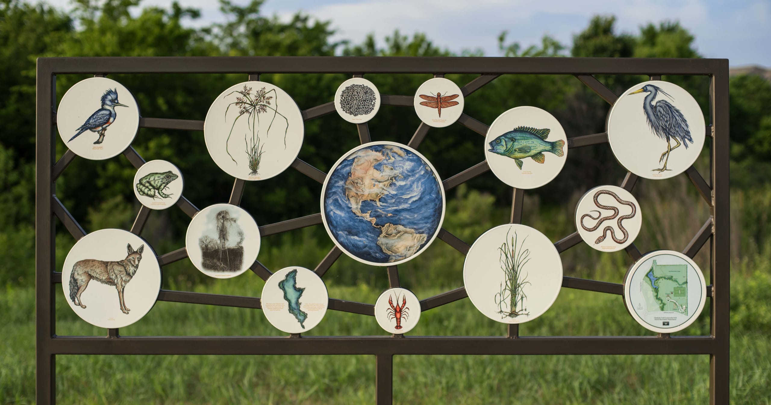 Art + Knowledge: Flora & Fauna and Pond: A Natural Prairie Park, Chisholm Trail Community Park, Fort Worth TX