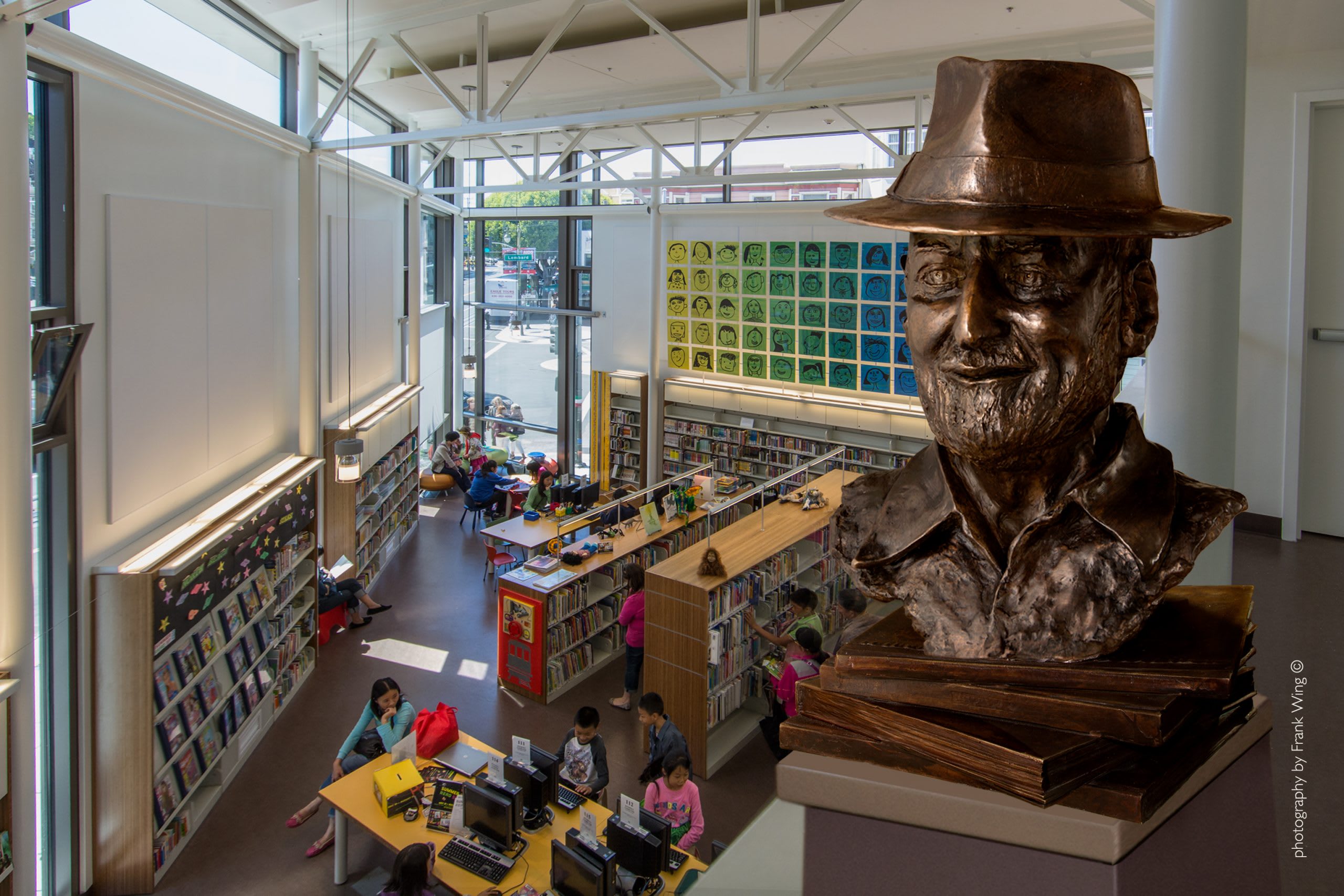 Lawrence Ferlinghetti Bronze Portrait San Francisco Civic Art Collection