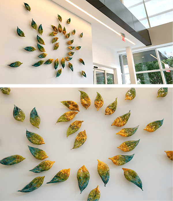 Lea de Wit glassworks at the New York Proton Center
