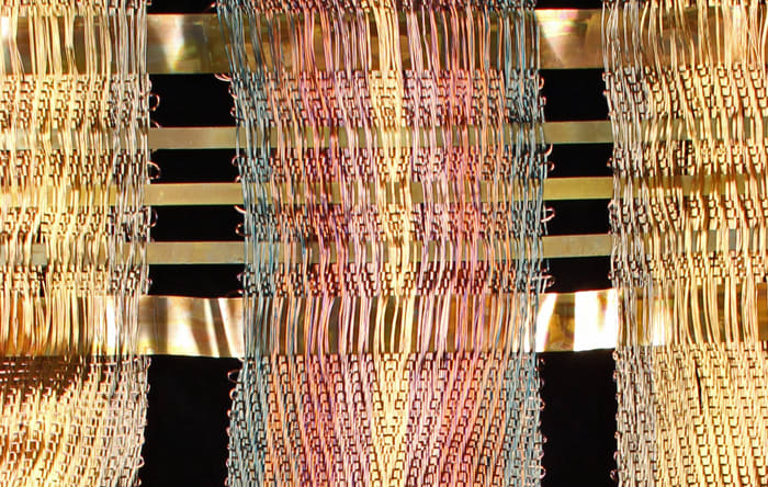 Woven Metal Triptychs for Ruth Chris restaurant, Cherokee, NC