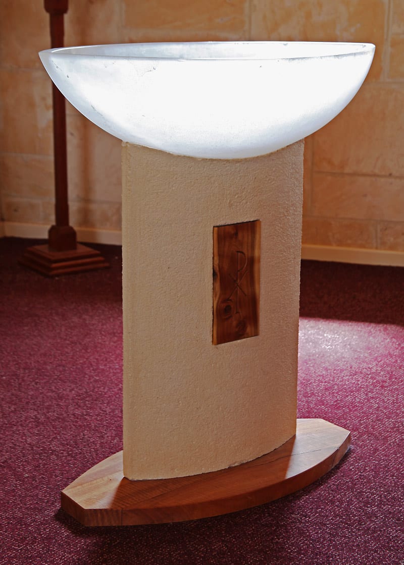 Cast Glass Baptism Font