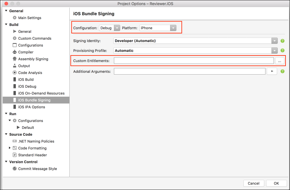 iOS device configuration