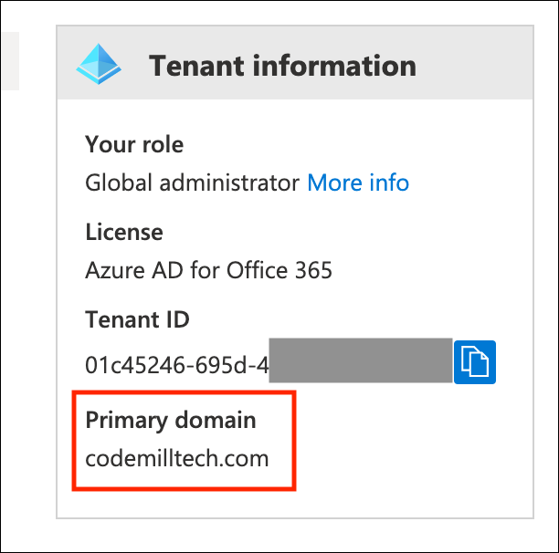 screenshot of the tenant overview screen