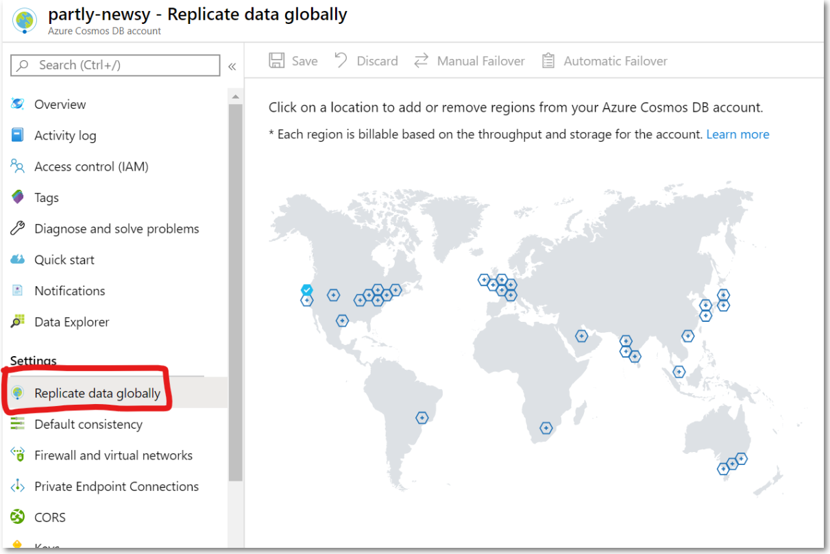 setting up Azure Cosmos DB multi-read and write