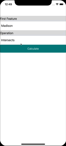 Geospatial calculations in app