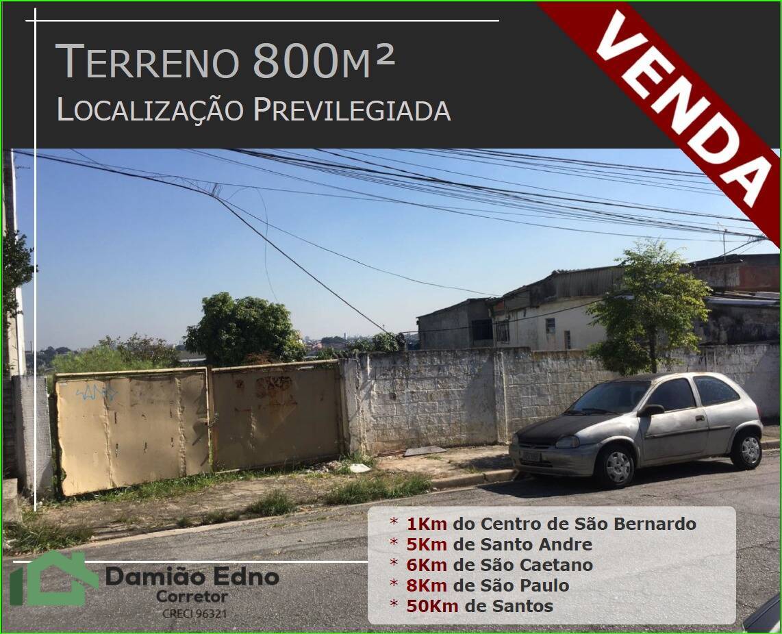 Terreno à venda São Bernardo do Campo SP 800m2 - Referência 2264