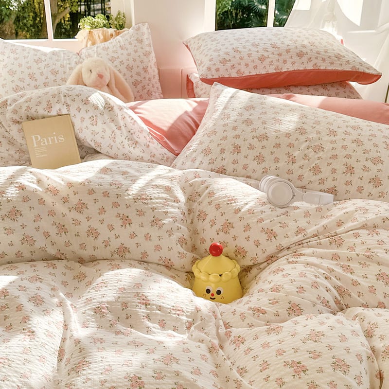 4pc Comforter Cover Set- Pink Roses thumbnail 2