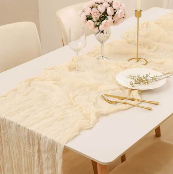 Cheesecloth Runner - Cream White