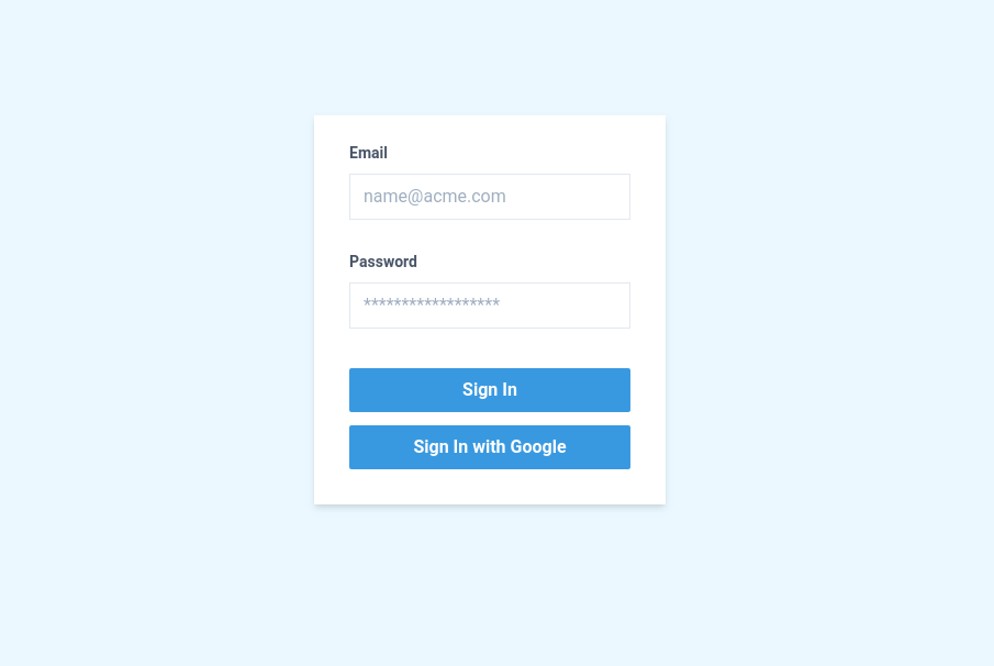 Firebase Authentication login form