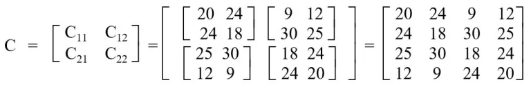 Matrix Multiplication using divide and conquer