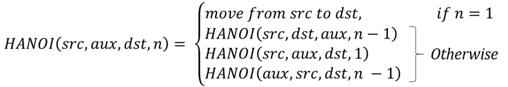 tower of hanoi recurrence