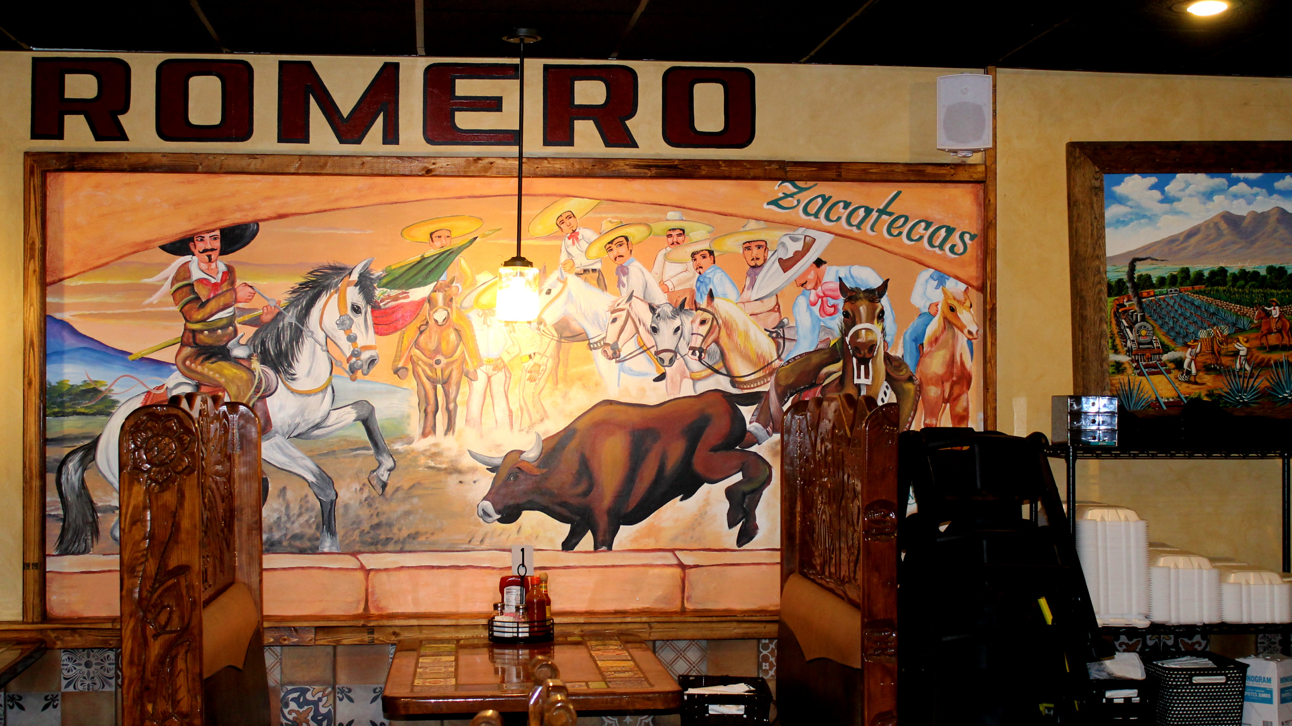 Mexican bullfighting wall mural
