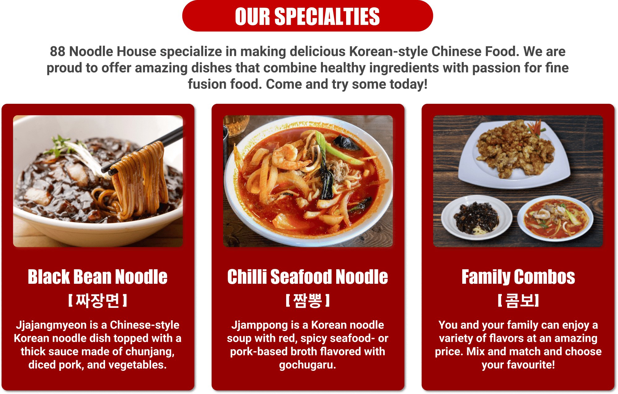 88 Noodle House Korean Chinese Restaurant in Burnaby Order Online