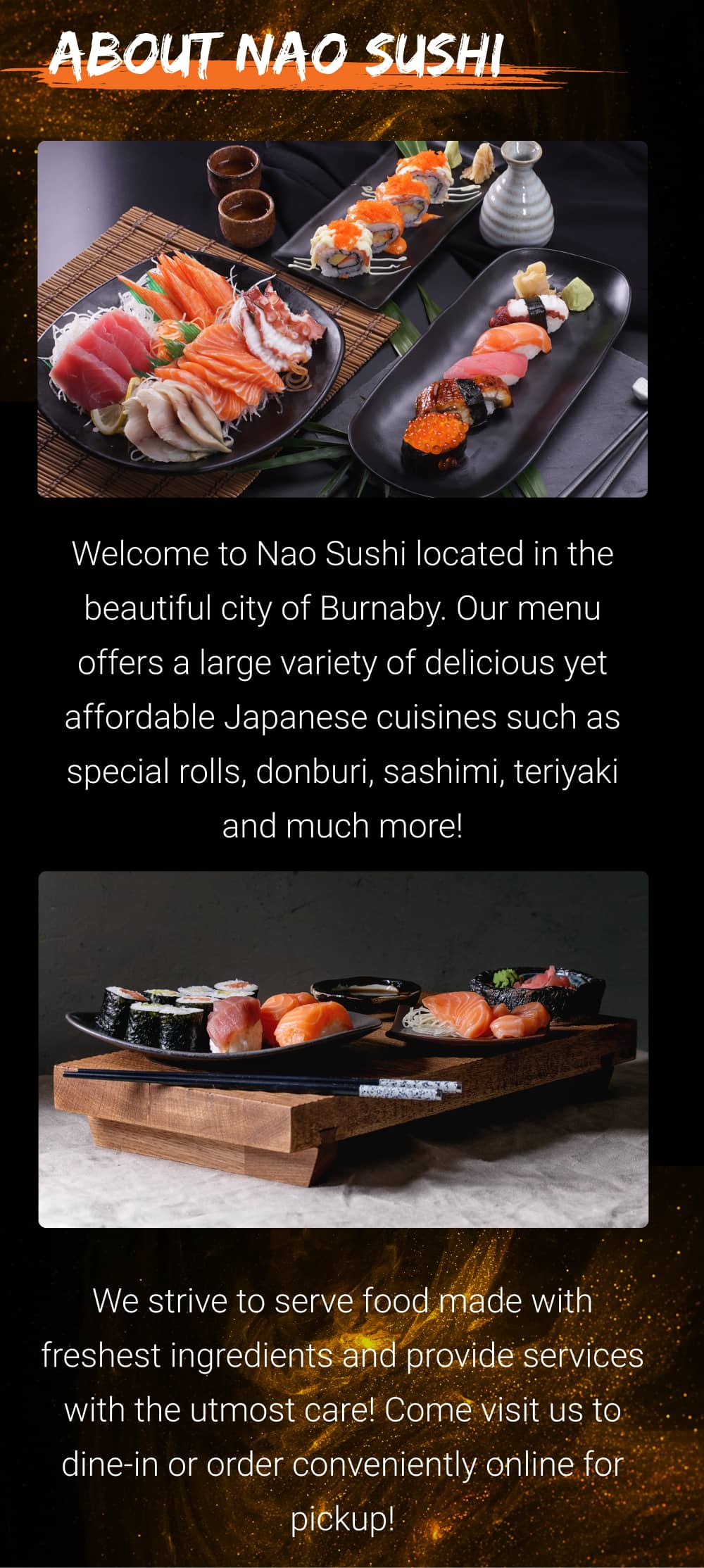 Nao Sushi | Japanese Restaurant in Burnaby | Order Online