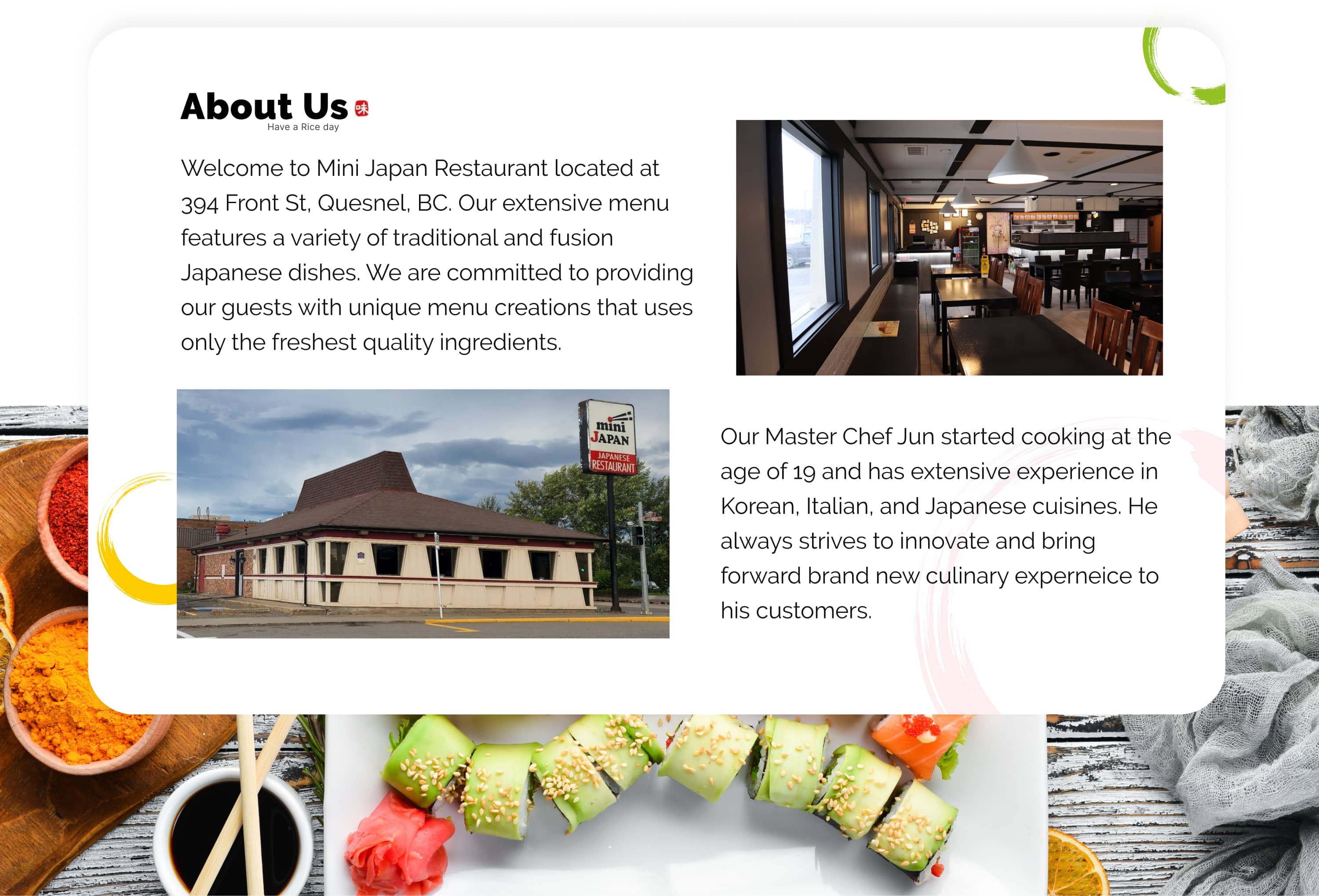 Mini Japan | Japanese Restaurant in Quesnel BC | Order Online