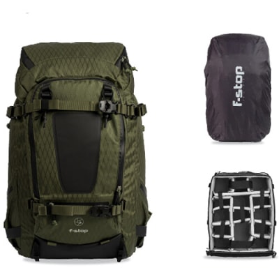 F-STOP TILOPA 50L DURADIAMOND TRAVEL & ADVENTURE CAMERA BACKPACK BUNDLE (CYPRESS GREEN)