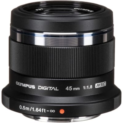 OLYMPUS M.ZUIKO DIGITAL 45MM F/1.8 LENS (BLACK)