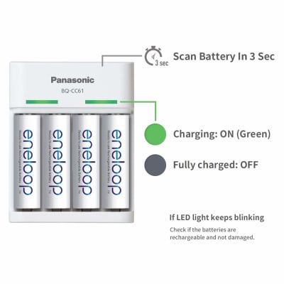 eneloop charger blinking green