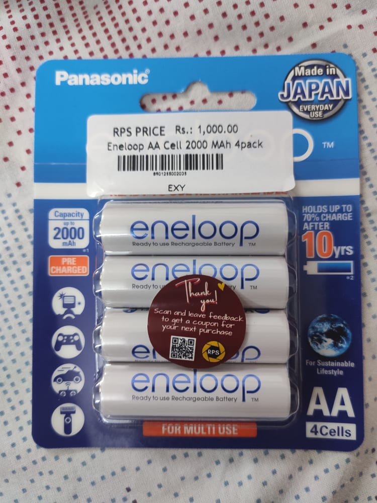 Panasonic Eneloop Rechargeable Battery at Rs 780/pack, Rechargeable  Battery in Mumbai