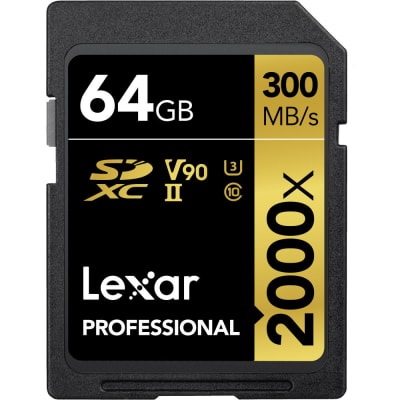 LEXAR 64GB PROFESSIONAL 2000X UHS-II SDXC MEMORY CARD