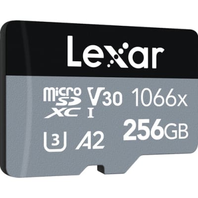 LEXAR 256GB PROFESSIONAL 1066X UHS-I MICROSDXC MEMORY CARD WITH SD ADAPTER (SILVER SERIES)