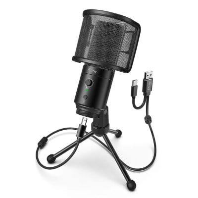 FiFine USB Condenser Podcast Microphone for Recording Streaming on PC and  Mac, Computer Gaming Mic for PS4 Headphone Output - Micro Center