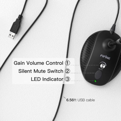 FIFINE K052 USB DESKTOP GOOSENECK MICROPHONE WITH MUTE BUTTON & LED ...