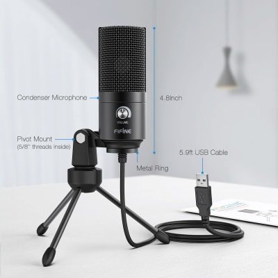 Fifine T669 Cardioid USB Microphone with stand