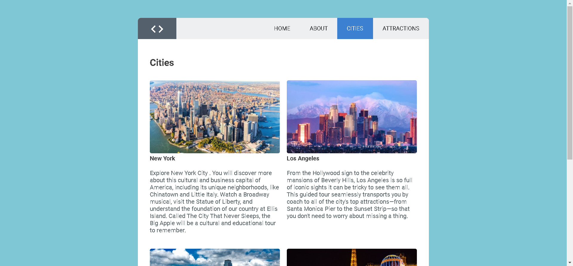 city tours screenshot