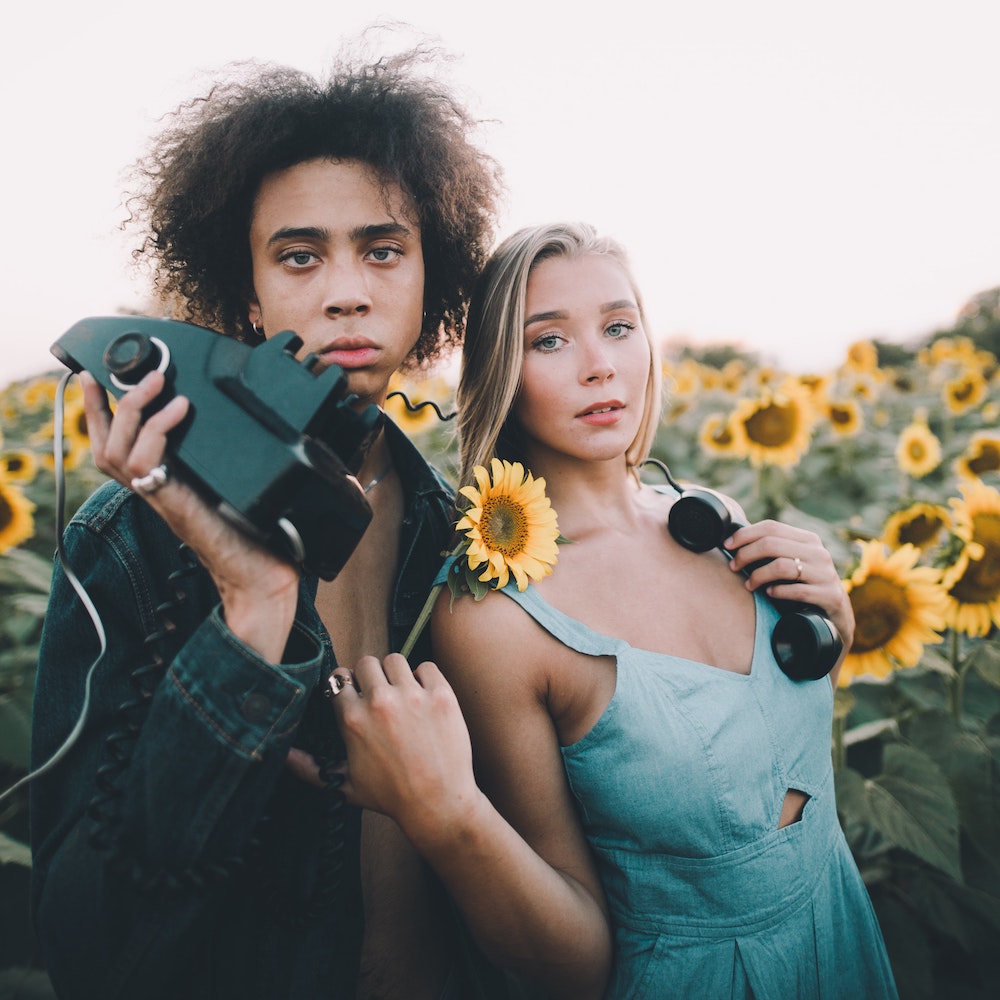 Lovers on a field