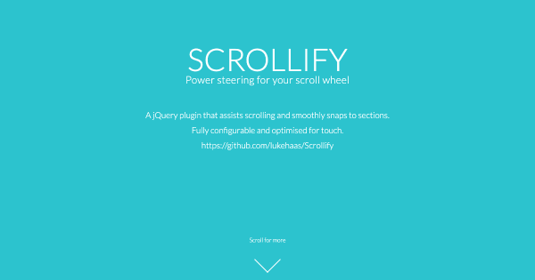 jQuery Scrollify