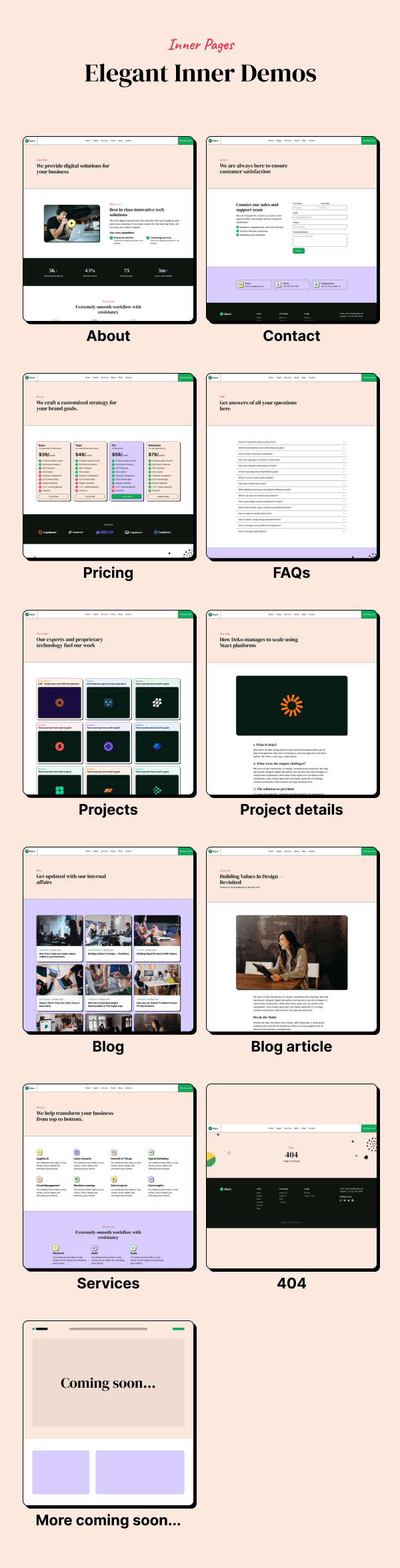 Stact - React Agency and Portfolio Landing Page Template - 5