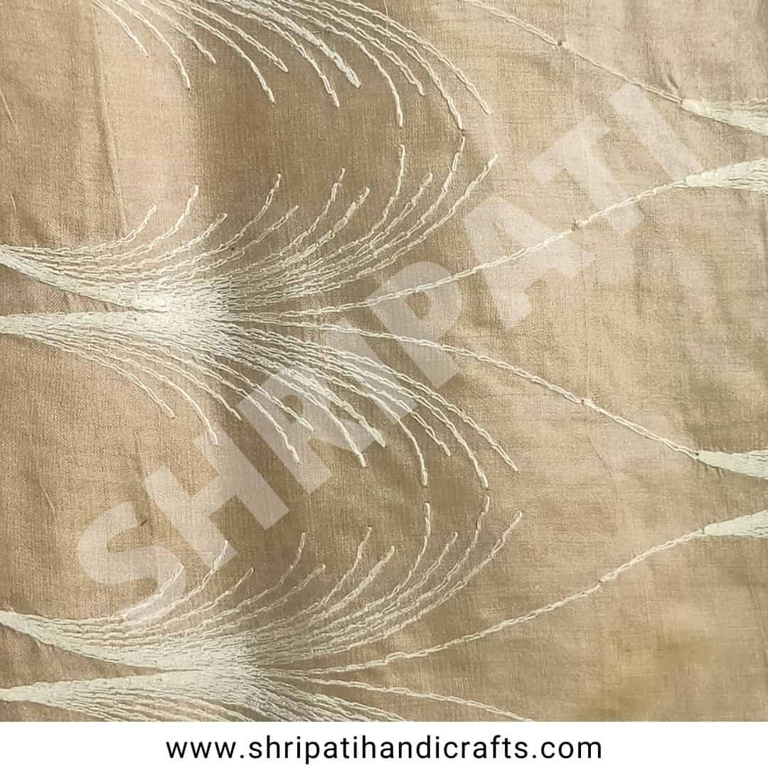 fountain embroidery silk fabric