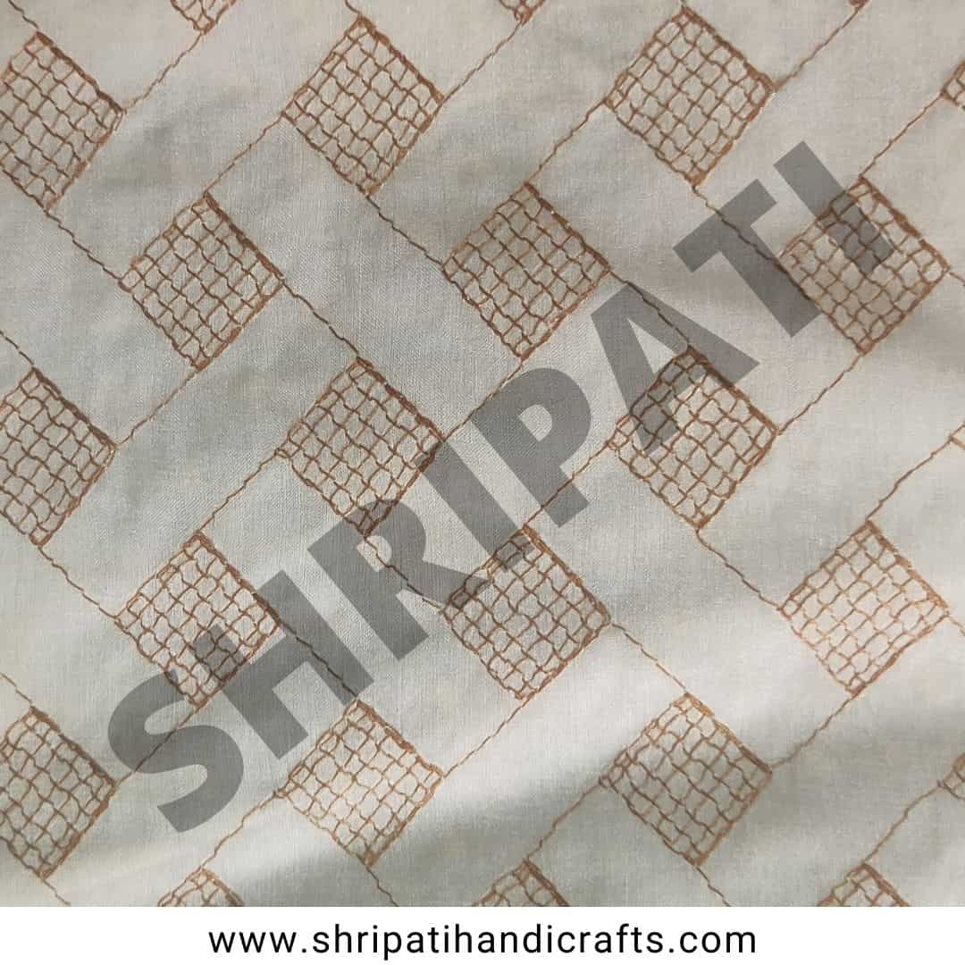 square embroidery silk fabric