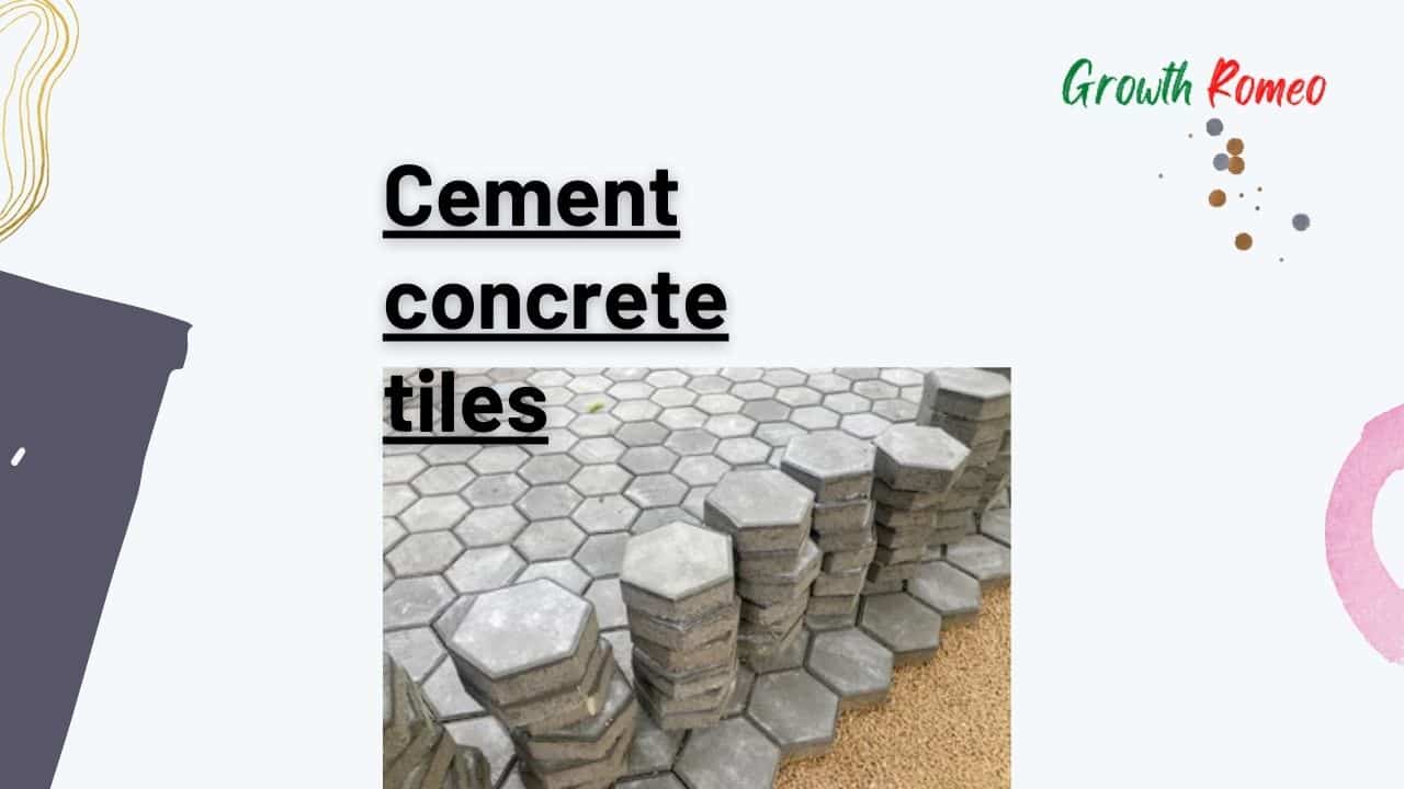 Cement concrete tiles business ideas in India 2024