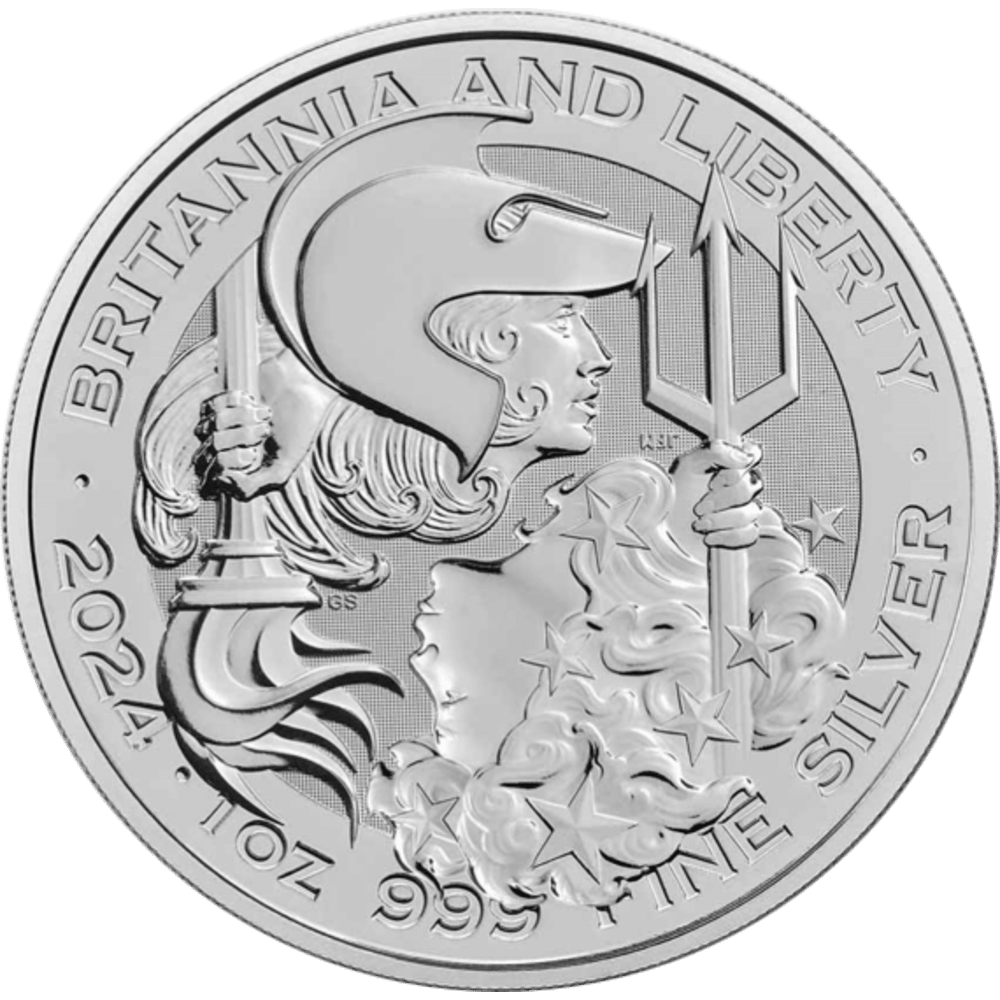 7k Metals - Britannia and Liberty 1-oz silver coin 2024