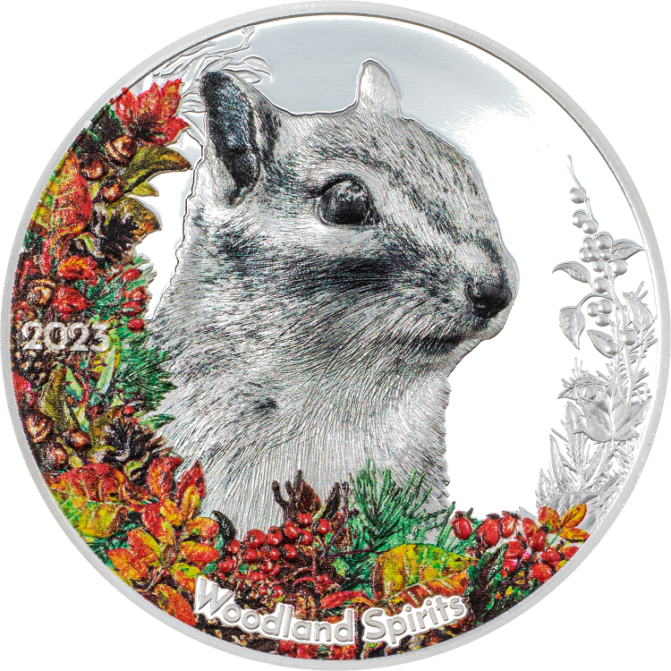 Woodland Spirits – Chipmunk 1-oz silver coin 2023