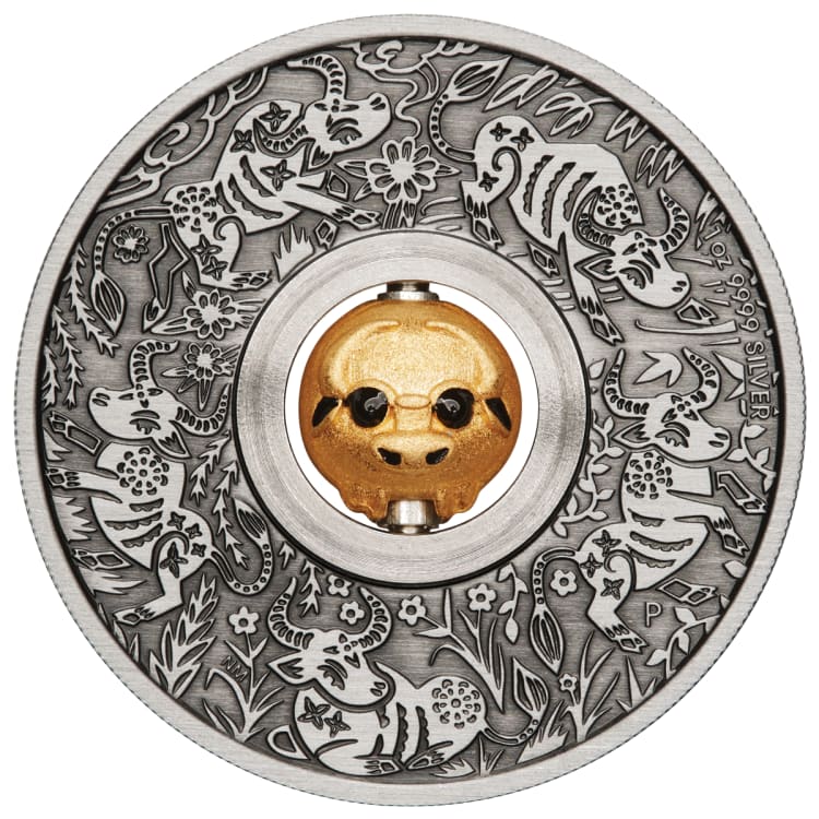 Rotating Ox 1-oz silver coin 2021