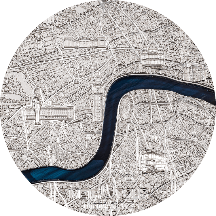 Tiffany Art Metropolis – London 3-oz silver coin 2023