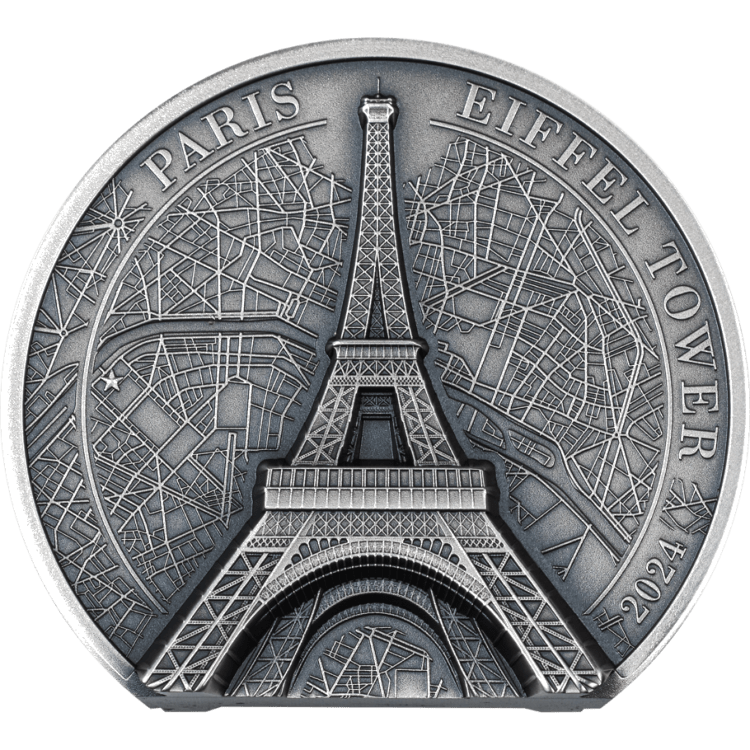 Historical Monuments – Eiffel Tower 2-oz silver coin 2024