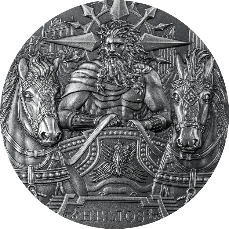 Ancient Gods – Helios Sun God 3-oz silver coin 2022