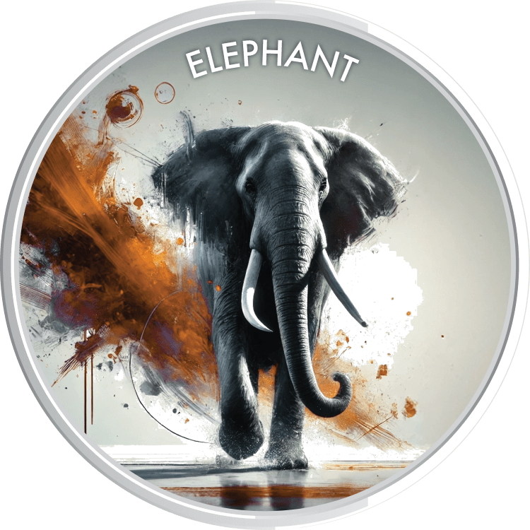 The Safari Big 5 - The Elephant 1 oz Silver Coin