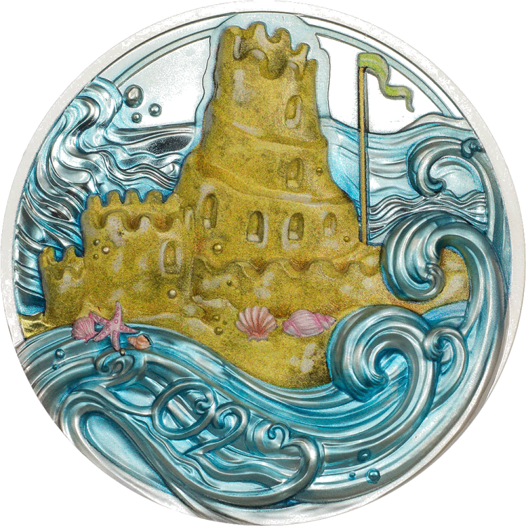 Childhood Memories – Sandcastle 3-oz silver coin 2023