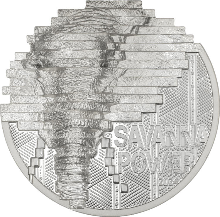 Reconstruction – Elephant 2-oz silver coin 2024