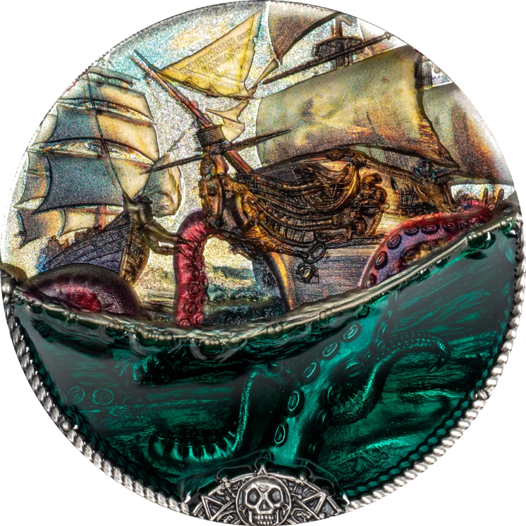 Underwater Fantasy – Sea Monster 3-oz silver coin 2025