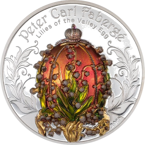 Peter Carl Faberge – Lilies of the Valley 2-oz silver coin BU 2025