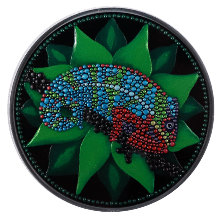 Dot Art – Chameleon 3-oz silver coin 2025