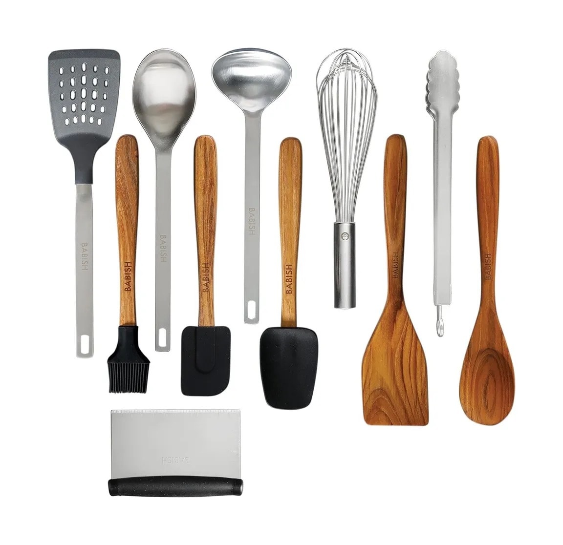 11-Piece Essential Wood, Silicone & Stainless Steel Tool Set