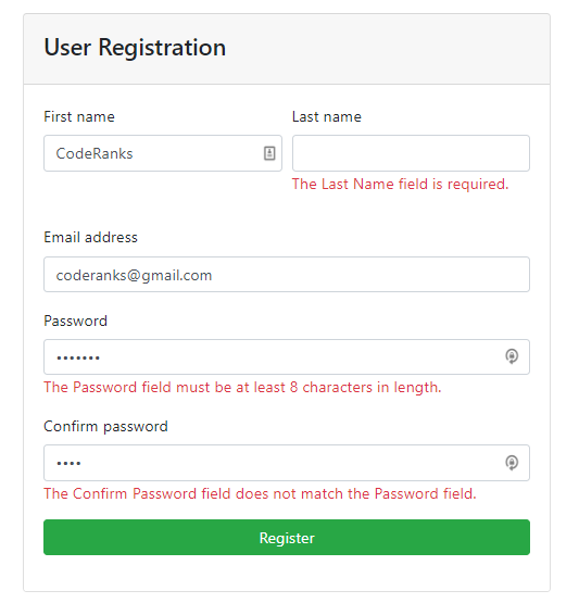 Registration Error
