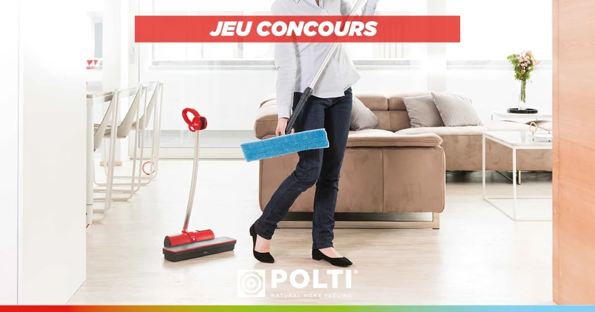 Tentez de gagner le balai vapeur Polti Moppy red Premium !